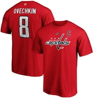 Muške fanatike marked Alexander Ovechkin Red Washington Capitals Team Autentični naziv hrpe i majica