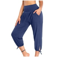 Womens Capri yoga hlače plus veličina visokih struka Workout Capris za žene joggers atletski saloni