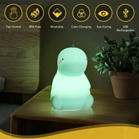 Dinosaur Noćna svjetlost za djecu, LED rasadnička lampica za Toddlerovu sobu, slatka boja promjena silikonske