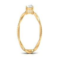 Ovalni rez Moissnitni pasijans zaručni prsten za žene, 14k žuto zlato, SAD 12.00