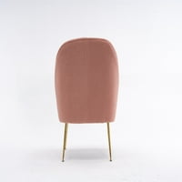 Akcentna stolica, moderna teddy tkanina za tapacirana fotelja sa ergonomičkim naslonom i podesivim zlatnim