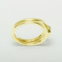 10k žuto zlato stvarni originalni smaragdni ženski zaručni prsten za angažman - veličina 6