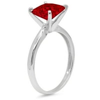 CT briljantna princeza Clear Simulirani dijamant 18k bijeli zlatni pasijans prsten sz 10.5