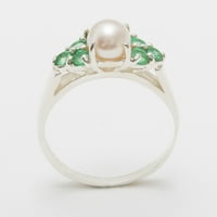 Britanci napravio je 10k bijeli zlatni kulturni prsten i smaragdni ženski prsten za klaster - Opcije