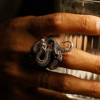 Roomhouse preuveličani PUNK omotani prstenovi bakreni brončani boja oblik zmija ljudi podesivi prstenovi