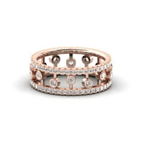 Personalizirani dijamantni prsten, 10K čvrsti zlatni prsten, vjenčani poklon, osjetljiv prsten, poklon