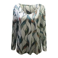 Patlollav ženski modni casual v-izrez s dugim rukavima tiskani vrhovi majica za bluzu i klirens
