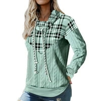 Propust padova ženska modna modna karirana patchwork hoodie labavi fit plus veličine Dukserice