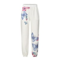 Honeeladyy popust za žensko ljetno casual komforno labav džep solidne pantalone hlače za žene cvjetne