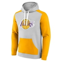 Muške fanatike marke Sivo zlato Los Angeles Lakers Arctic Colorblock Pulover Hoodie