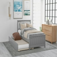 [Na skladištu SAD] Krevet od dvostruke veličine krevet s tropožanjem, sivom bojom