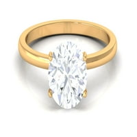 Okrugli oblik Moissite Solitaire zaručni prsten za žene, 14k žuto zlato, US 5,50