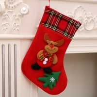 Corashan Dekor sobe, personalizirani božićni čarapa Božićna državaca 3D Santa Božićne čarape, Domaći