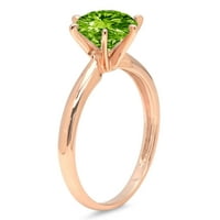 CT sjajan okrugli rez prozirni simulirani dijamant 18k ružičasto zlato pasijans prsten sz 4,75