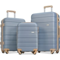 Kompleti za prtljag Proširiva prtljag ABS Hardshell kofer 20 24 28 svijetloplava
