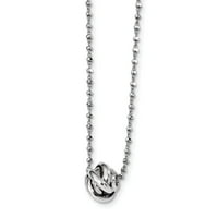 Mia Diamonds Sterling Silver Rhodium-Polirani ljubavni čvor D i C lanac ogrlica