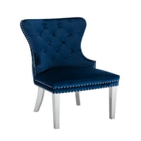 Službeno se nehrđajuća čelika stolica sa tkaninom u plavoj boji