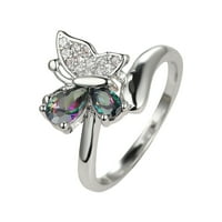 Prstenovi za djevojčice Božićni pokloni Elegantni prsten za ličnost Šareni erfly prsten i izvrstan prsten