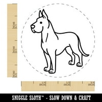Great Dane Stojeći pas samo-inkinga gumenog mastila za mastilo - crvena tinta - mala