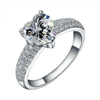 Zppruwei žene Diamond ljubav srca pjenušava cirkonija prsten ženski nakit angažirani prsten