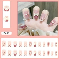 Dugi lažni ukras za nokte za ukrašavanje naftona Pearl Pink Lako za upotrebu za žene i djevojku Party