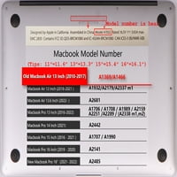 Kaishek za staru MacBook Air 13 2017 - objavljen model A1369, plastična čvrsta zaštitna kućišta kućišta