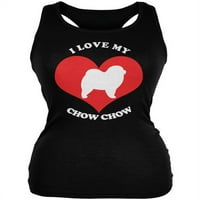 Valentines Volim svoj Chow Chow crni juniors Mekani tenk vrh
