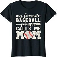 Ženska mama za bejzbol mama Moj omiljeni igrač me zove ma majica crna 3x-velika