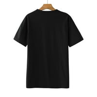 CETHRIO majice za žene - modni čvrsti okrugli vrat Print kratkih rukava T-štampanje labavih bluza na