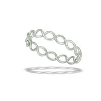 Tkanje beskonačnosti veletrgovački prsten. Sterling Silver Band nakit ženski muški unise veličine 9