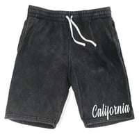 Muška skripta Kalifornija država V Vintage Black Fleece kratke hlače velike
