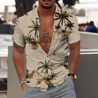 Havajska majica za muškarce, ljetna plaža casual majica kratkih rukava niz majice, tiskane palminske