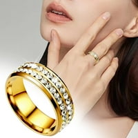 Lroplie prstenovi za žene djevojke titanijum čelik Dvostruki dijamant Korejski stil dijamantski par