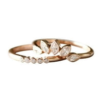 Cara Lady Set Ring Right Rose Gold Angažovački prsten za žene za žene Set dva ruža zlatna prstenova