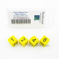 Žute neprozirne kockice sa crnim brojevima D Apro of WonderTrail