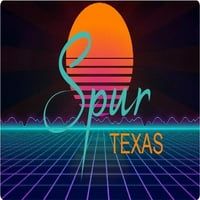 Spur Texas Vinil Decal Stiker Retro Neon Dizajn