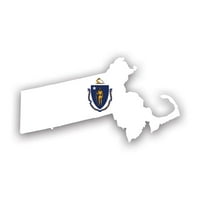 Massachusetts naljepnica za zastavu u obliku stanja - samoljepljivi vinil - otporan na vremenske uvjete