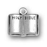 Sterling srebrna 7 šarm narukvica sa priloženim 3D otvorenim kršćanskim svetim biblijskim šarmom