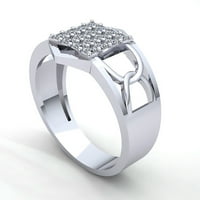 1.5carat okrugli rez dijamant muški modernim angažmanim godišnjičkim prstenom čvrstog 14k ruža, bijeli