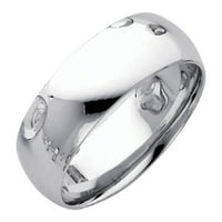 Jewels 14k bijeli zlatni Muški solidna obična tradicionalna klasična udobnost FIT Vjenčana prstena Veličina
