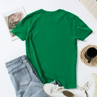 Ženska casual moda Dan St. Patrickov zapis uzorak majica s kratkim rukavima Mint Green XXL