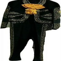Muška mariachi Charro Suit set crno-zlatni xx-veliki