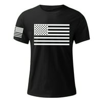 Muške patriotske majice Američka američka zastava zastava kratkih rukava Retro lubanja Slim Fit košulja