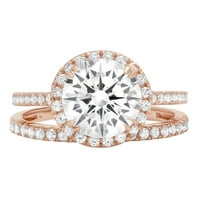 2. CT okrugli rez originalni kultivirani dijamant si1-si J-K 18K Rose Gold Halo Angagement Wedding Bridal