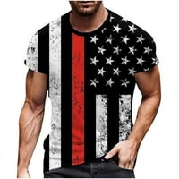 Košulje od 4. jula Jsaierl Muške majice Patriotska američka zastava Tees Classic okrugli vrat TOP mišić
