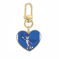France Gallic Rooster Fudbal Gold Heartk-ključ za ključeve za ključeve