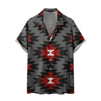 Ernkv muške slobodne udobne košulje modne majice kratkih rukava odjeća etničkih tiska Tees Ljetni Havajski