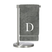 Monogramski ručnik za kupanje, personalizirani poklon, skup 2- srebrni blok slova vezeni ručnik - dodatni