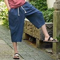 Hlače Muškarci Nova čišćenje Muške povremene slatke sportske hlače CALF-duljine posteljine pantalone