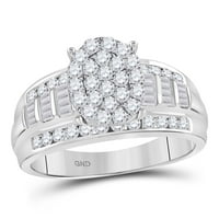 10k bijelo zlato okruglo Diamond ovalni modernski zaručnički prsten CTTW